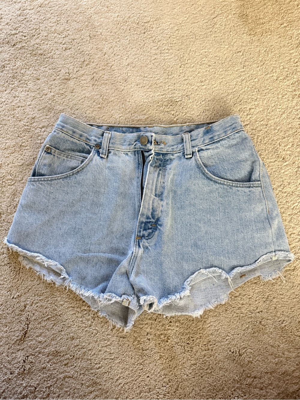 Wrangler High-Rise Light Wash Denim Shorts